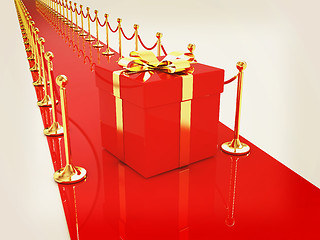 Image showing Beautiful Christmas gifts on New Year\'s path to the success. 3D 