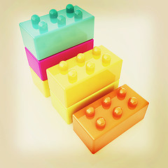 Image showing Building blocks efficiency concept on white . 3D illustration. V