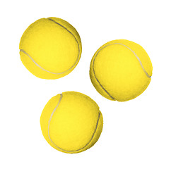 Image showing Three tennis balls