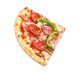 Image showing Cut off slice pizza isolated