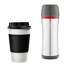 Image showing Coffee Cup and thermos