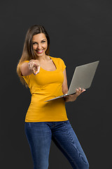 Image showing Woman with a laptop