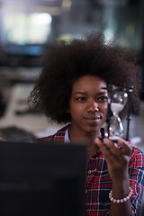 Image showing portrait of a young successful African-American woman in modern 