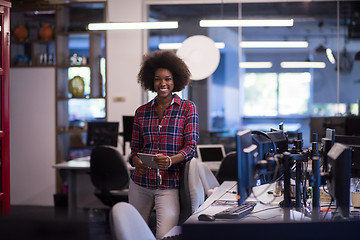 Image showing portrait of a young successful African-American woman in modern 