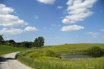 Image showing Landscape with lake and path