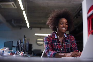 Image showing portrait of a young successful African-American woman in modern 