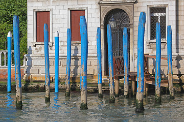 Image showing Wooden Poles Venice