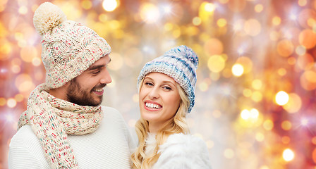 Image showing smiling couple in winter clothes