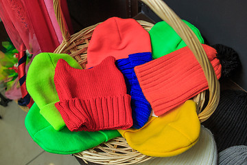 Image showing A lot of multicolored hats