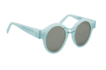 Image showing Women\'s blue sunglasses isolated