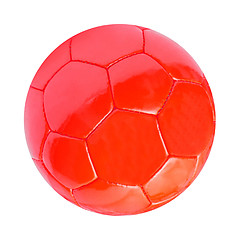 Image showing Red soccer ball isolated