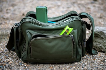 Image showing Fishing bag outside