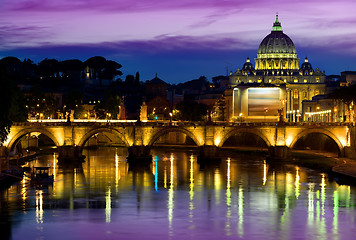 Image showing Purple sky and Vatican