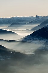 Image showing Mountains cloudy landscape