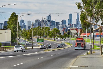 Image showing Main road in Melbourne