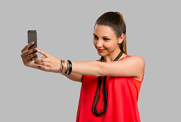 Image showing Making a selfie