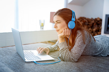 Image showing Working at home while listen music