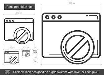 Image showing Page forbidden line icon.