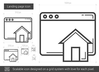 Image showing Landing page line icon.