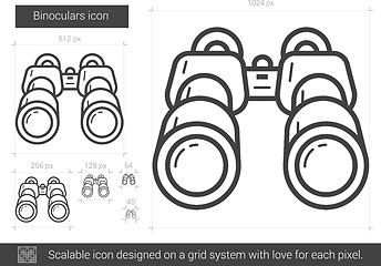 Image showing Binoculars line icon.