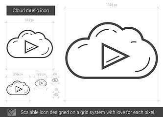 Image showing Cloud music line icon.