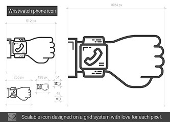 Image showing Wristwatch phone line icon.