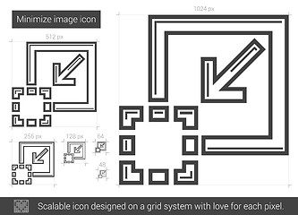 Image showing Minimize image line icon.