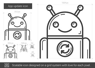 Image showing App update line icon.