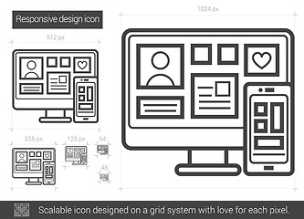 Image showing Responsive design line icon.