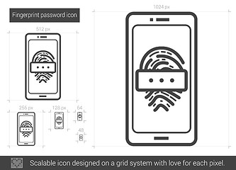 Image showing Fingerprint password line icon.
