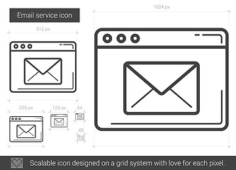 Image showing Email service line icon.