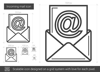 Image showing Incoming mail line icon.