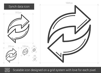 Image showing Synch data line icon.