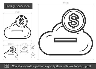 Image showing Storage space line icon.