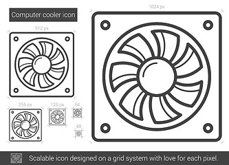 Image showing Computer cooler line icon.