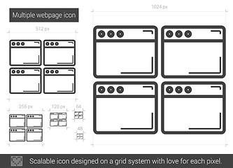 Image showing Multiple webpage line icon.