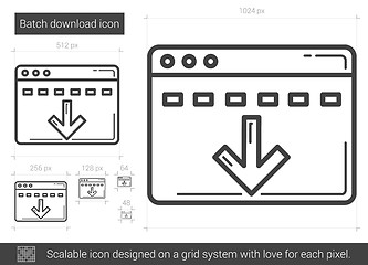 Image showing Batch download line icon.