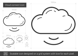 Image showing Cloud connect line icon.