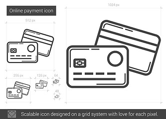 Image showing Online payment line icon.