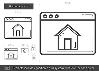 Image showing Homepage line icon.