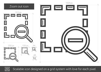 Image showing Zoom out line icon.