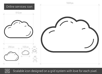 Image showing Online services line icon.