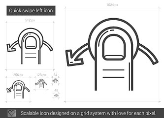 Image showing Quick swipe left line icon.