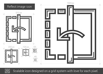 Image showing Reflect image line icon.