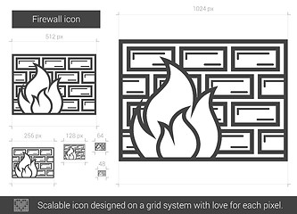 Image showing Firewall line icon.