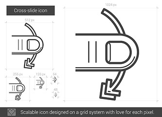 Image showing Cross-slide line icon.