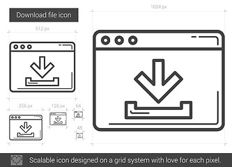 Image showing Download file line icon.