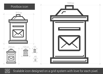 Image showing Postbox line icon.