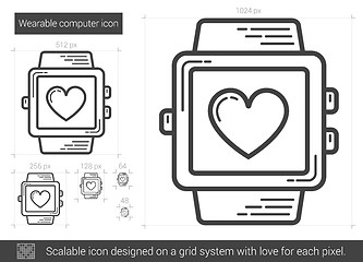 Image showing Wearable computer line icon.