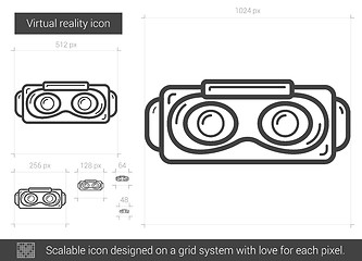 Image showing Virtual reality line icon.